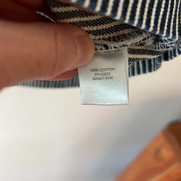 CJ Banks NWT Blue and White Striped 100% Cotton Jacket. Size 1X - Picture 4 of 13